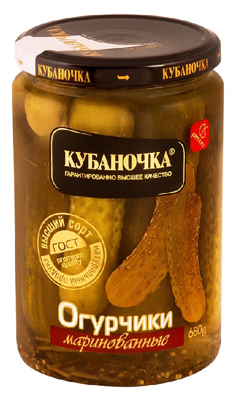 Огурцы "Кубаночка" с/б 680г/720мл