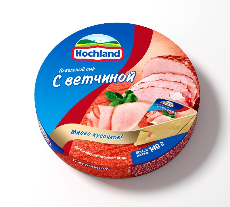Плавл.сыр Hochland с ветчиной 140г (10)