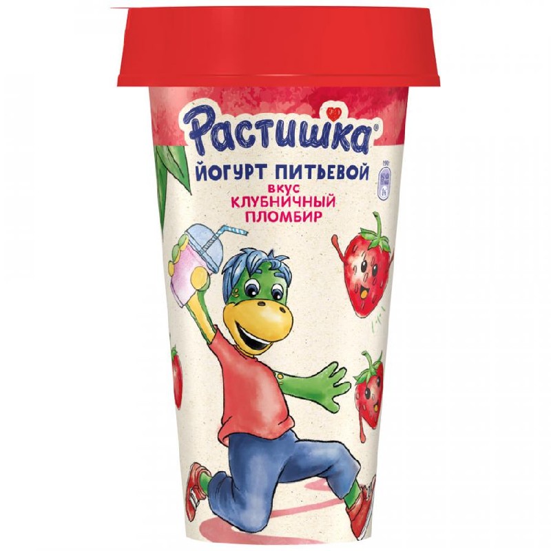 Йогурт Растишка Клубничный пломбир 2.8% 190г
