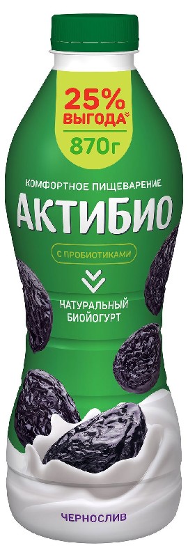 Йогурт Актибио питьевая 870г чернослив