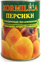 Персики консервированные половинками в сиропе, 850мл ж/б Кормилица