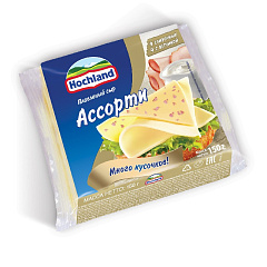 Плавл.сыр Hochland Ассорти (ломтиками) 150г